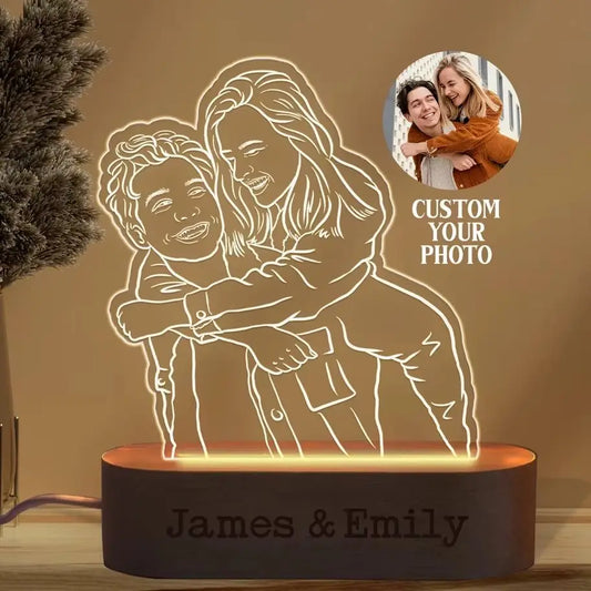 Personal isierte Geschenk Foto LED Lampe Acryl Porträt Bilderrahmen maßge schneiderte Jubiläum Hochzeit Valentinstag 3D Nachtlicht Geschenk